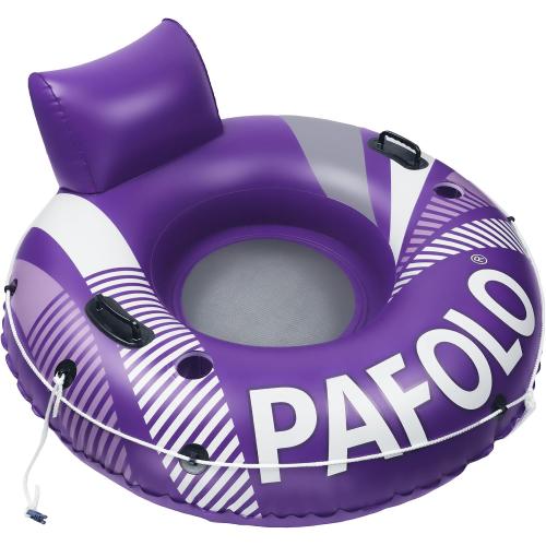 Pool Float Adult, 53 Large Inflatable River Tube Float, River Tubes for Floating Heavy Duty with Mesh Bottom, Comfortable Backrest & 2 Cup Holders & Durable Grab Handles,450 lbs Weight Capacity
