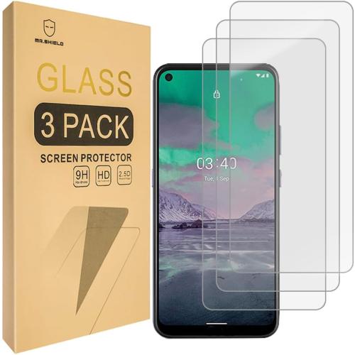 Mr.Shield [3-Pack] Designed For Nokia 5.4 [Tempered Glass] [Japan Glass with 9H Hardness] Screen Protector with Lifetime Replacement