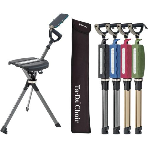 STEP2GOLD Ta-Da Chair Series 2 PRO, Portable Trekking Hiking Pole, Folding Walking Stick with Seat, Walking Cane with Chair, Foldable Chair, Lightweight Aluminum, Easy Carry and Storage, Anti-Slip