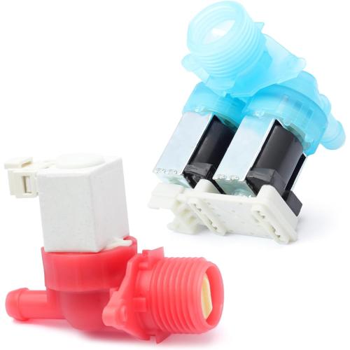 W11688994 & W11688995 Washer Cold and Hot Water Inlet Valve Set 1/2 in Threaded NPT Replacement for Whirlp Washing Machine Parts Replace W11486360 W11486361