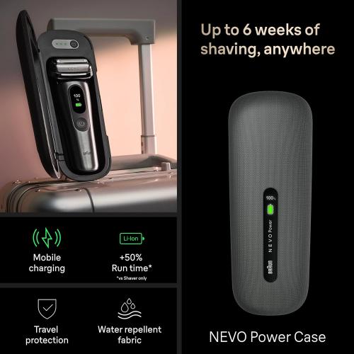 Braun NEVO Men's Electric Shaver with World's 1st AeroTouch Technology, Premium Value Kit