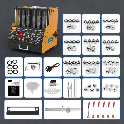 AUTOOL Fuel Injector Cleaner Tester Machine Ultrasonic 12V/70V/220V | GDI/EFI/FSI Fuel Injecter Cleaning Machine for All 6 Cylinder Petrol Vehicles