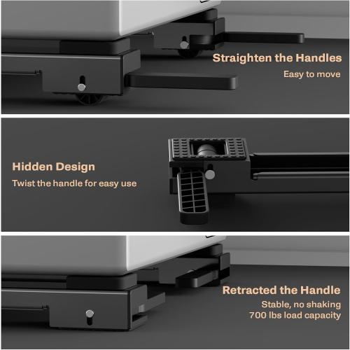 Appliance Rollers Heavy Duty,Newest Extendable Appliance Sliders,Liftable Washing Machine Base,Easily Move Washer and Dryer Machines,Refrigerators,Furniture-Black