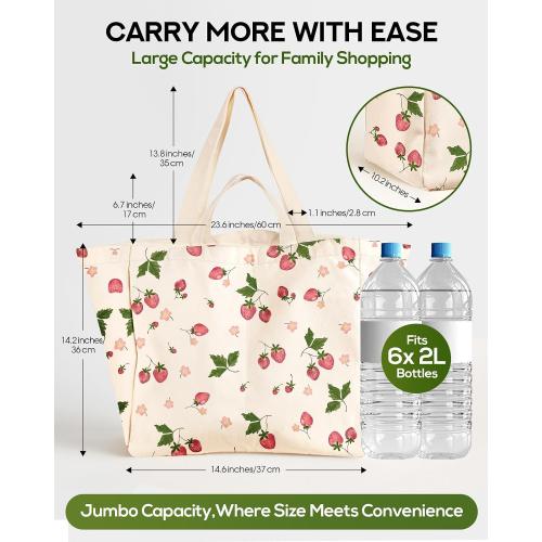Miss Adola Cute Extra Large Canvas Grocery Tote Bag