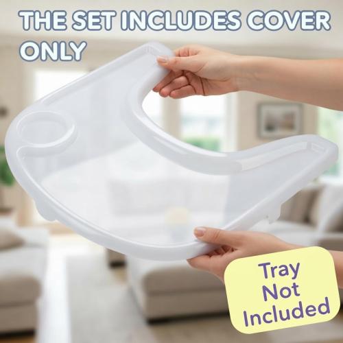 Tray Cover for Stokke Tripp Trapp High Chair – Opal | Easy-Clean Glossy Surface with Suction Plate Lock | Perfect Snap-On Fit Protects Original Tray | Dishwasher Safe