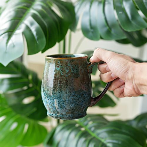 Bosmarlin Extra Large Ceramic Coffee Mug,, Dishwasher and Microwave Safe, Big Oversized Tea Cup, Reactive Glaze