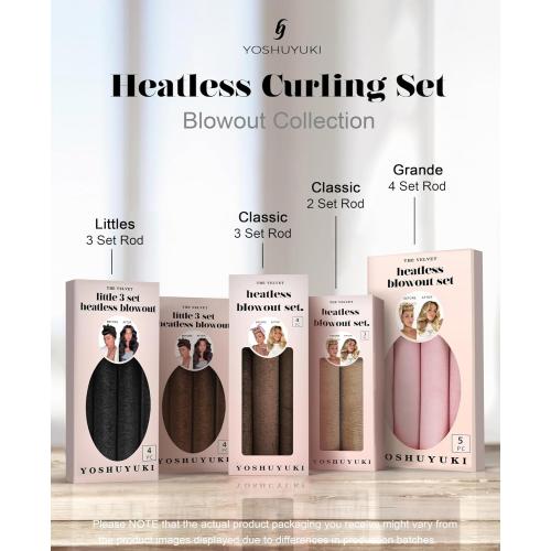 YOSHUYUKI Classic Heatless Curls Overnight Rods No Heat Hair Curlers to Sleep Jumbo Foam Large Hair Rollers for Long Short Hair Heatless Curling Rod Set Styling Tools with Satin Scarf Pink