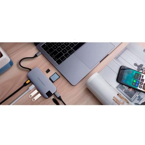 Targus Hyper GN21D-Grey 7-in-1 Drive Solo Hub for MacBook and USB-C Devices