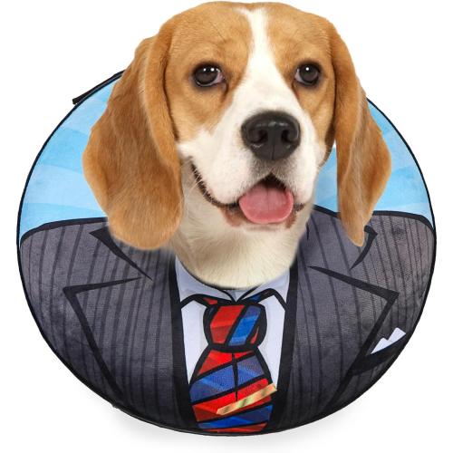 BEAUTYZOO Inflatable Dog Cone Collar, Recovery Dog Cone Alternative After Surgery, Adjustable Blow up Dogs Donut Collar, Pet Recovery Collar for Medium Large Dogs from Biting & Scratching,Soft Cone