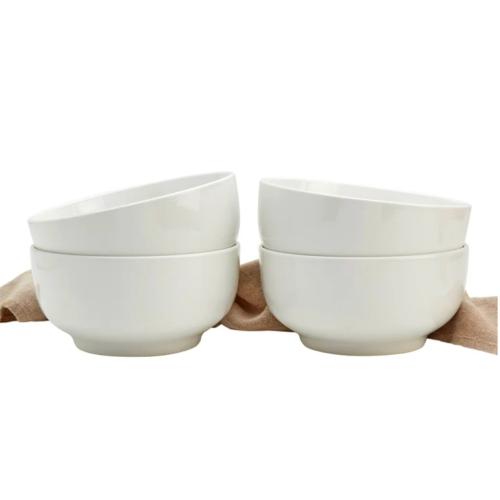 Denmark 4-piece White All Purpose Durable Vitrified Porcelain Bowls Ramen, Salad