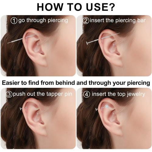 Gotumo 16G 18G 20G Flat Back Earrings Stud Titanium Threadless Nose Rings Tragus Labret Cartilage Lip Medusa Conch Body Piercing Jewelry Hypoallergenic for Women Men