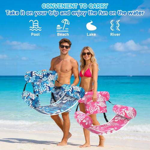 3 Pack Pool Floats Adult, Adjustable Heavy Duty Inflatable Pool Floats Chair, Portable Pool Float Lounger for Adults & Kids, Pool Floaties Noodles for Summer Pool Beach Lake Party Relaxing Fun