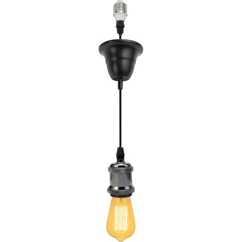 KAYYELAMP 1 Pcs Ceiling Light Conversion Pendant Light Connections Adjusted Wire Length Pearl Black Mini E26 Base Vintage Design Conversion Kit for E26 Ceiling Lamp Fixtures
