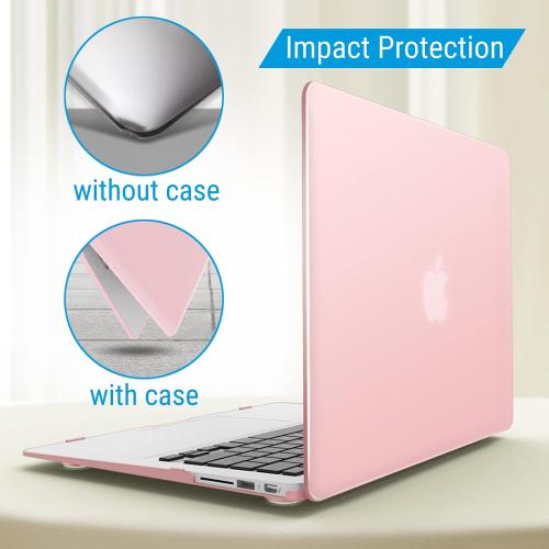 IBENZER Compatible with Old Version MacBook Air 13 Inch Case (2010-2017 Release). Models: A1466 / A1369, Plastic Hard Shell Case with Keyboard Cover for Mac Air 13, Rose Quartz, A1301RQ 1