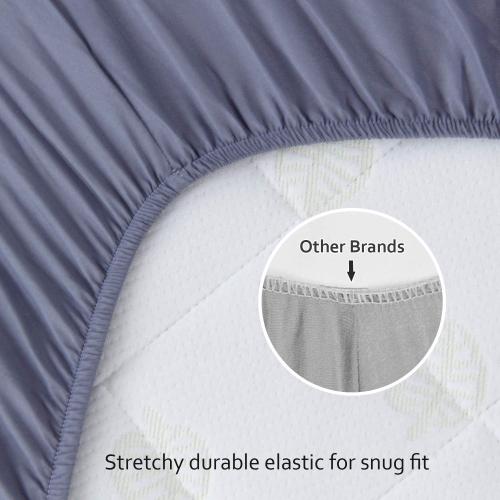 Biloban Pack and Play Sheets Fitted, 2 Pack Pack and Play Sheet Fits for Graco Pack n Play Mattress, Neutral Playard Sheets for Baby Boys and Girl, Grey & White