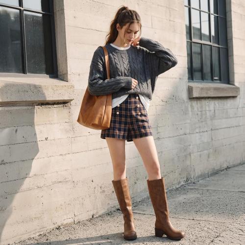 Size 8 Athlefit Knee High Boots Square Toe Ridng Chunky Tall Boots for Women