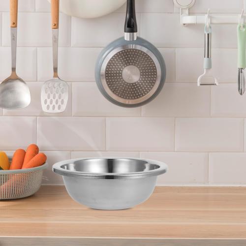 PRETYZOOM Large Stainless Steel Kitchen Basin 15 Inch Multipurpose Mixing Bowl for Vegetable Washing Dough Making and Face Washing