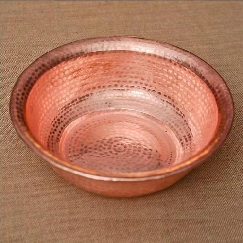 Hand Hammered Pure Copper Bowl for Foot Soak Offering Ritual Altar Ceremony Portable Large Metal Basin for Camping Fire or Home Spa Brass Color 34-40cm(Copper,34cm)