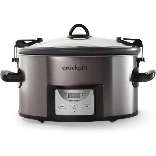 Crock-Pot MyTime Technology 6 Quart Programmable Slow Cooker and Food Warmer with Digital Timer, Stainless Steel
