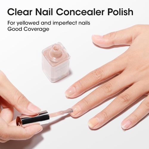 GELLEN 4-In-1 Illuminating Nail Concealer Base Coat Nail Polish, No HEMA