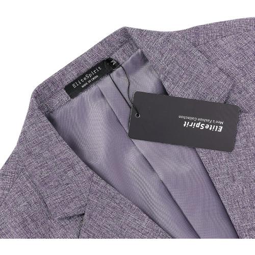 Size Medium Purple Gray Men's Sport Coats & Blazers Linen Suit Jacket for Men Casual Sport Coat Lightweight Suits Blazer Jacket for Men Business Work Office Slim Fit One Button Fashion 2024