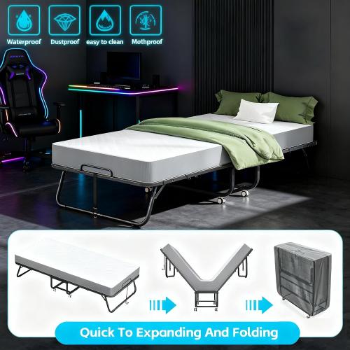 Folding Bed with Mattress Roll Away Frame