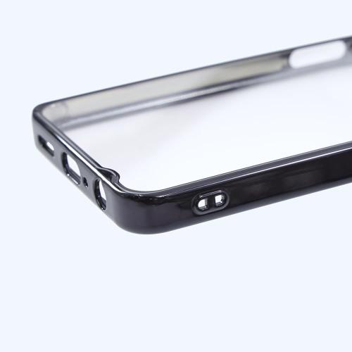 レイ・アウト Layout Oppo A3 5G Like Standard Shock Absorption Bumper Metallic Hybrid Case Silver Oppo A-3 Hard Soft Smartphone Case Smartphone Cover Clear Case Clear Cover Clear Type Clear Protective Shock