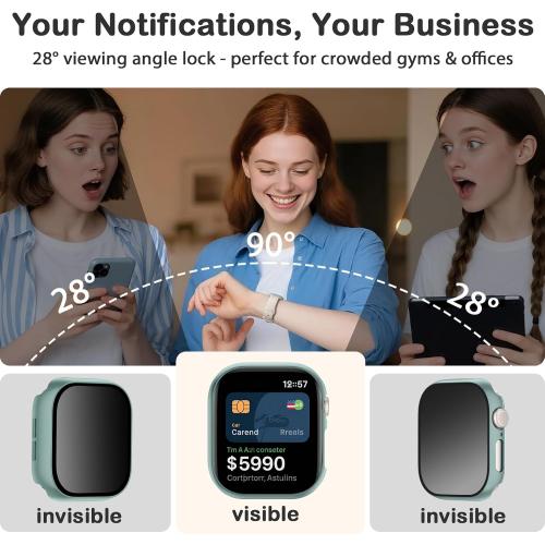 Adorve 8-Pack Privacy Case for Apple Watch Series 11 42mm Screen Protector