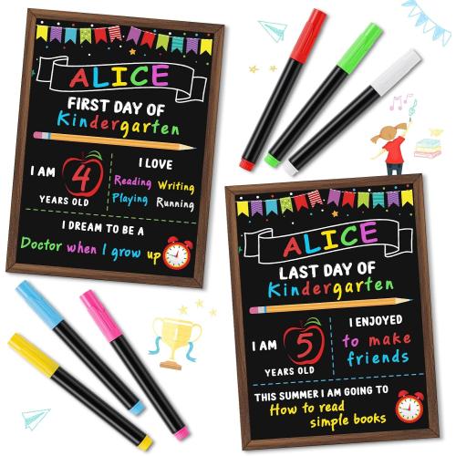 First Day of School Sign Board with 6 Liquid Chalk Markers