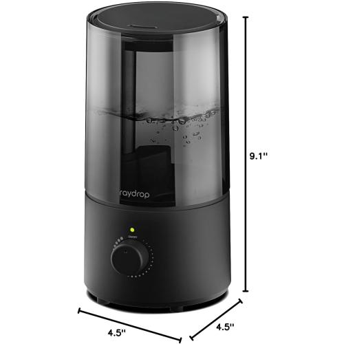 raydrop Humidifiers for Bedroom, raydrop Cool Mist Humidifiers for Babies, 1.0L Quiet Ultrasonic Humidifier, Space-Saving, Filterless, Auto Shut Off - (0.26 Gallon, US 110V)