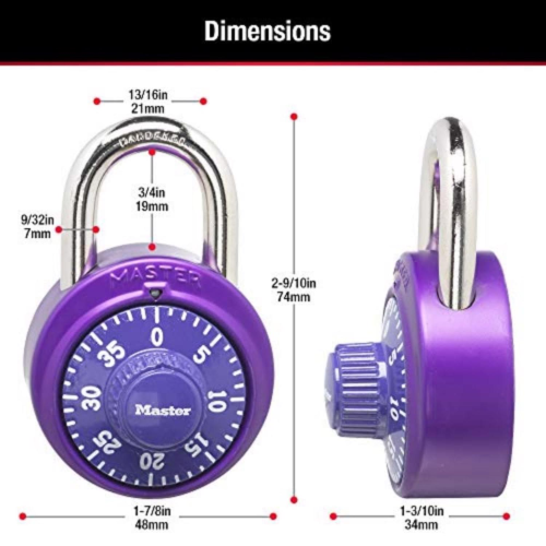 Master Lock 2 in. H X 7/8 in. W X 1-7/8 in. L Steel 3-Digit Combination Combination Padlock