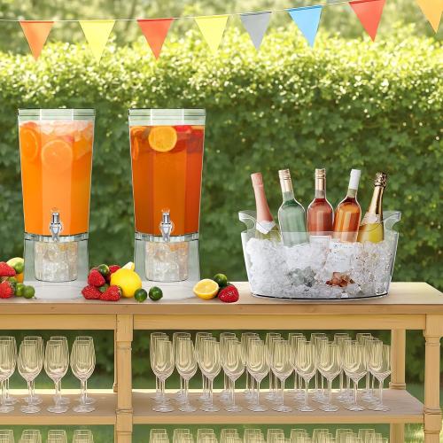Lifewit 6.5L Plastic Ice Bucket for Parties with Handle & Scoop, 2 Pcs
