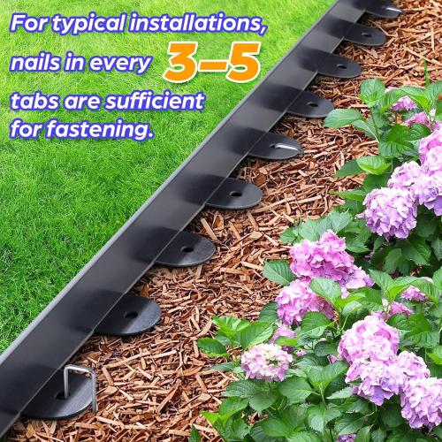 Jorvila No Dig Landscape Edging Kit, 1.5 x 100' Plastic Garden Edging