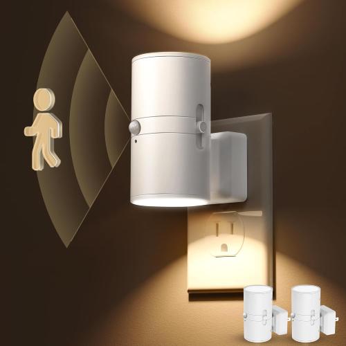 L LOHAS LED Motion Sensor Night Light Plug in, [2 Pack] Motion Activated Night Light, 0-100LM Dimmable, Soft White 3000K, Motion Sensor Light Indoor for Bathroom Hallway Bedroom Stairway Kids Elderly