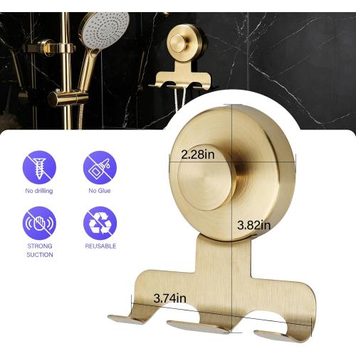 Shower Suction Razor Holder, Stainless Steel No-Drill Bathroom Hook