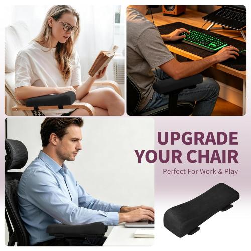 Love&go Office Chair Armrest Pads, Gaming Chair Arm Rest Elbows Pillow (Black)