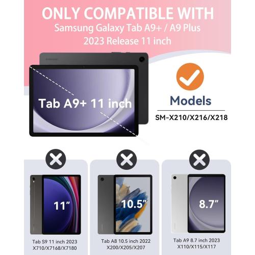 BMOUO for Samsung Galaxy Tab A9 /A9 Plus Case 11 2023, Pink