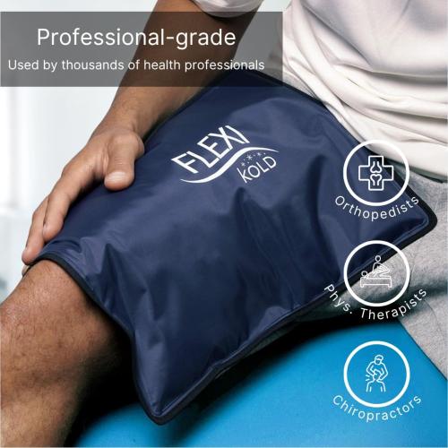 FlexiKold Gel Ice Packs (Standard Large: 10.5 x 14.5) for Injuries Reusable, Back Pain Relief, Knee Wrap, After Surgery, Ice Pack for Knee, Shoulder - 6300-COLD by NatraCure