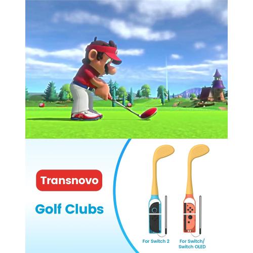 TRANSNOVO 12 in 1 Switch 2 Sports Accessories Bundle 2025 Compatible with Nintendo Switch 1/Switch OLED/Switch 2 Wii Sports Games, Family Party Accessories Kit for Joycon Controllers - With Carry Bag