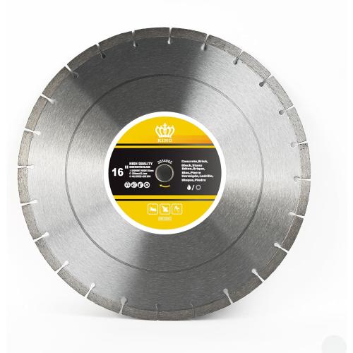 Kingthai 16 Inch Cutting Concrete Wet Dry Segmented Diamond Saw Blade for Masonry with 1 Inch Arbor