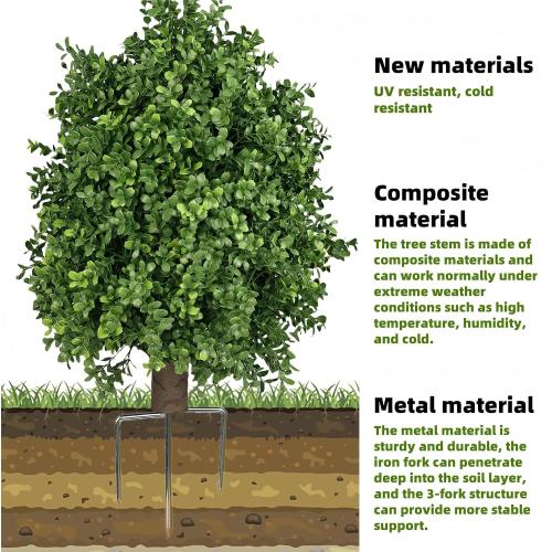 Boxwood Topiary Bush -Artificial Topiary for Outdoors-Evergreen Plants Topiary Ball Tree UV-Resistant Faux Greenery Pot Fillers 1-Pack for Outdoor Front Porch Garden Yard Balcony Decor