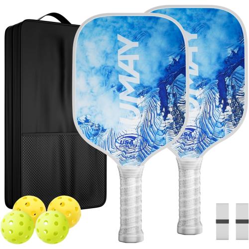 USAPA Approved Carbon Fiber Pickleball Paddle Set with Cover & Overgrip
