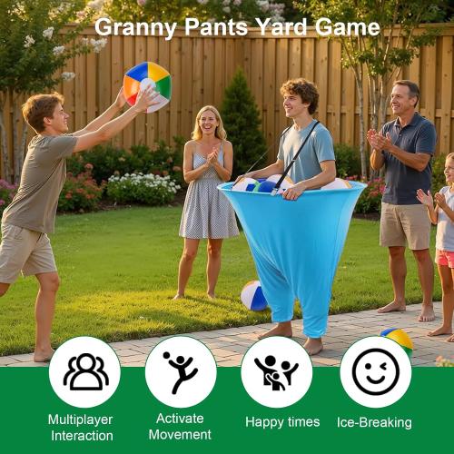19PCS Granny Pants Yard Game, Hilarious Toss Outdoor Games for Kids 4