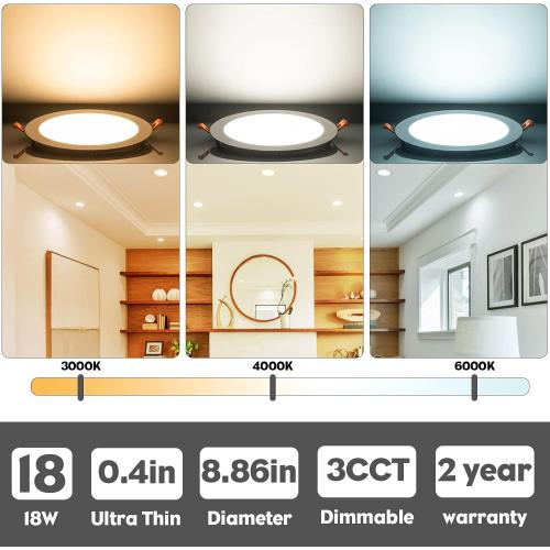 6‑Packs 8 Inch Recessed Light J‑Box, Ultra‑Thin Can‑Killer Canless