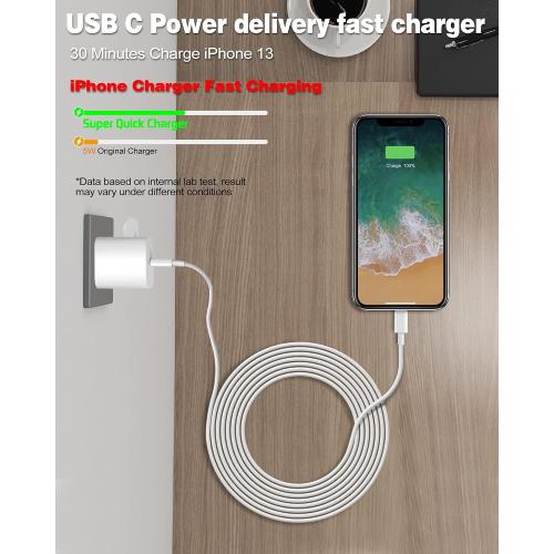 iPhone Fast Charger,Apple Charger Super Quick iPhone Charger Fast Charging,2Pack 10FT Long Type-C to Lightning Cable Cord USB C Wall Charger Block Adapter for iPhone 14 13 12 11/13Pro Max/12Mini/XS/XR