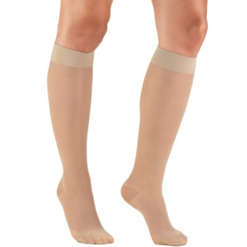 Truform Sheer Compression Stockings, 15-20 mmHg, Women's Knee High Length, 20 Denier Black 3X-Large