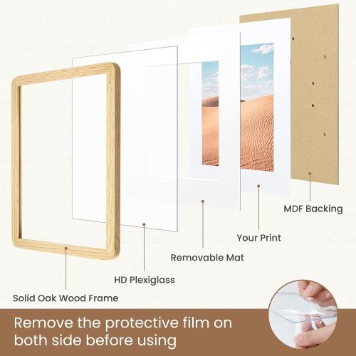 Dreamland 11x14 Oak Wood Picture Frame Matted to 8x10, 1 Pack