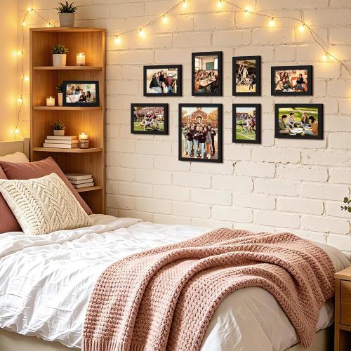 upsimples Picture Frames Set of 10, Including 8x10, 5x7, 4x6 Black Frame