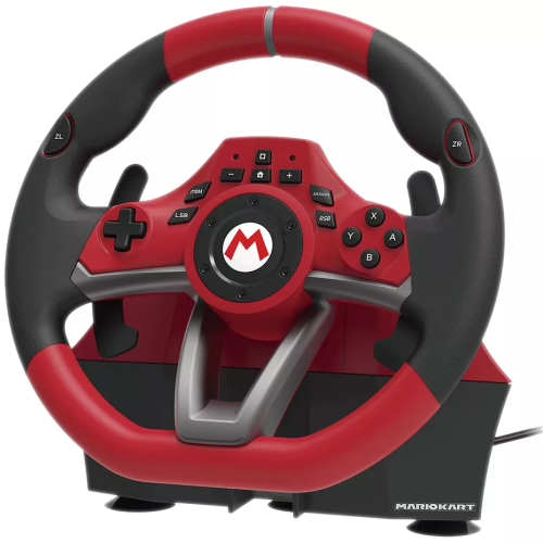 Hori - Red and Black Super Mario Kart Edition Nintendo Switch Deluxe Pro Video Game Racing Wheel