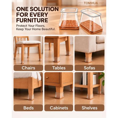 Chair Leg Floor Protectors Rectangle Caps Covers Furniture Pads